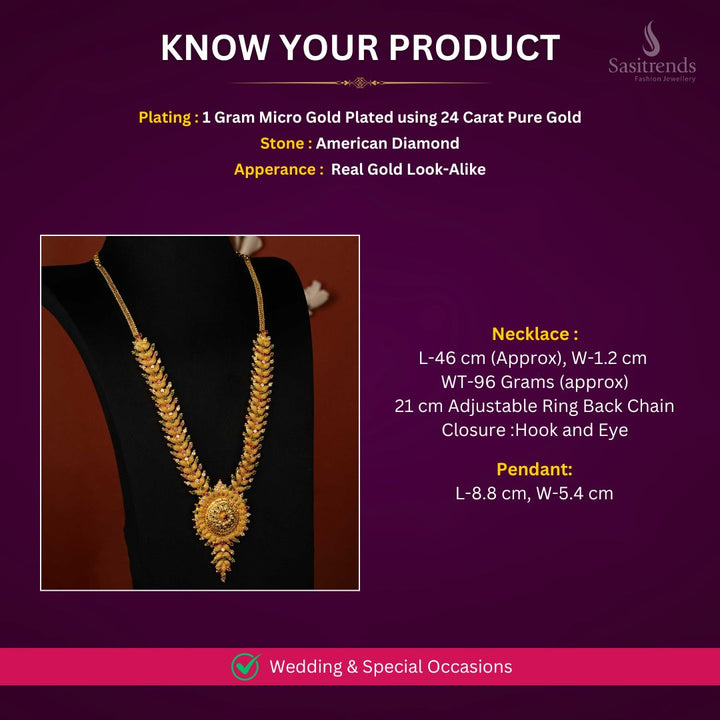 Micro Gold Plated Necklace Set Measurement Image - Sasitrends