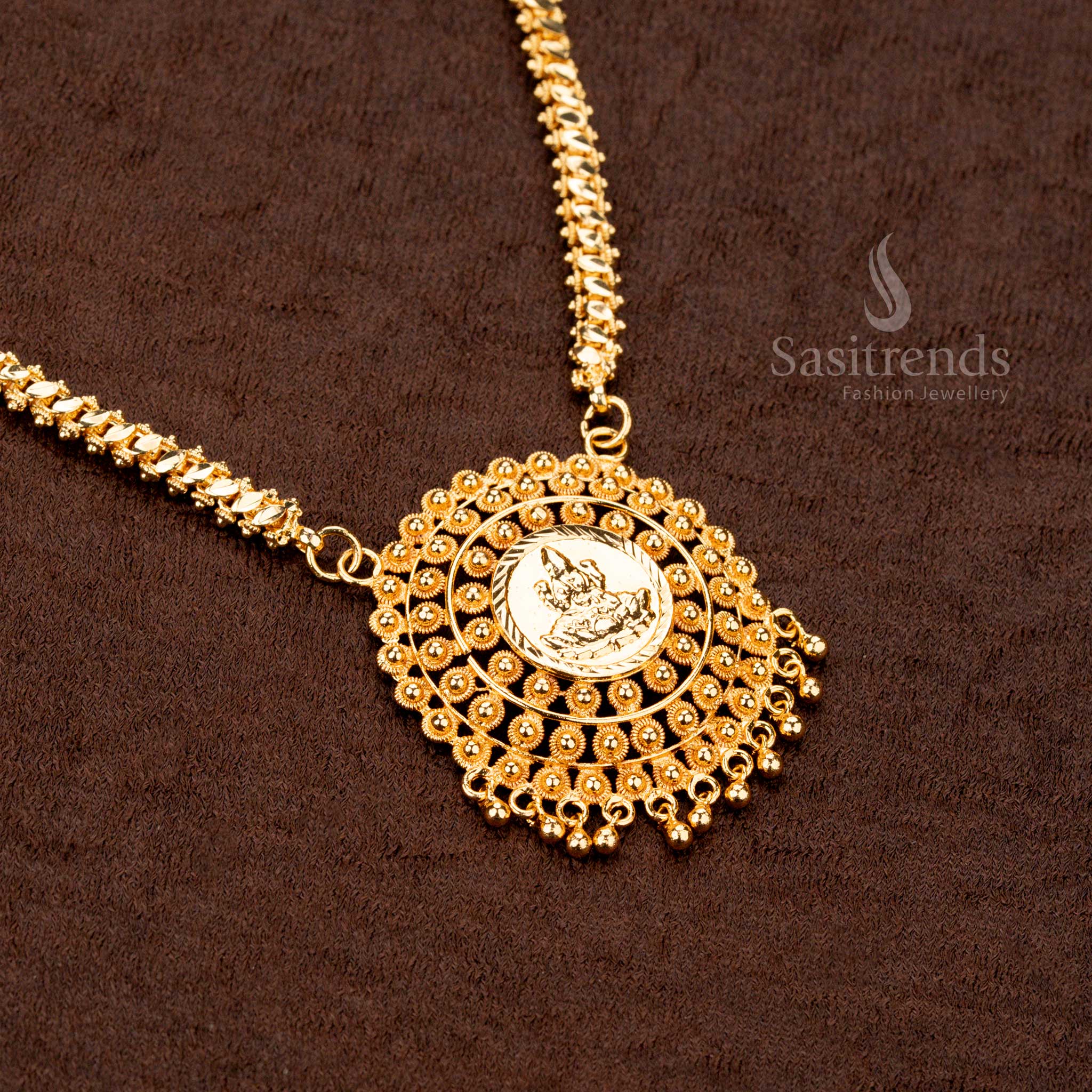 One Gram Jewellery Lakshmi Coin Pendant With 24-Carat Pure Gold Plating – Sasitrends