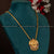 Elegant Pendant Dollar Chain Necklace adorned with multi-colored AD stones and Lakshmi motif