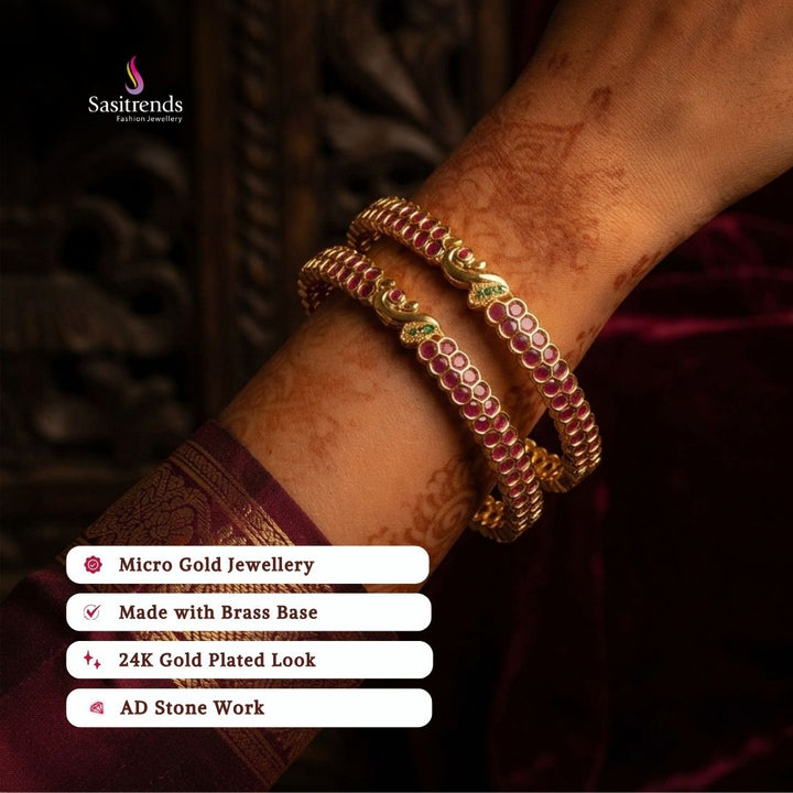 Guaranteed Micro gold plated AD stone bangles model image - Sasitrends