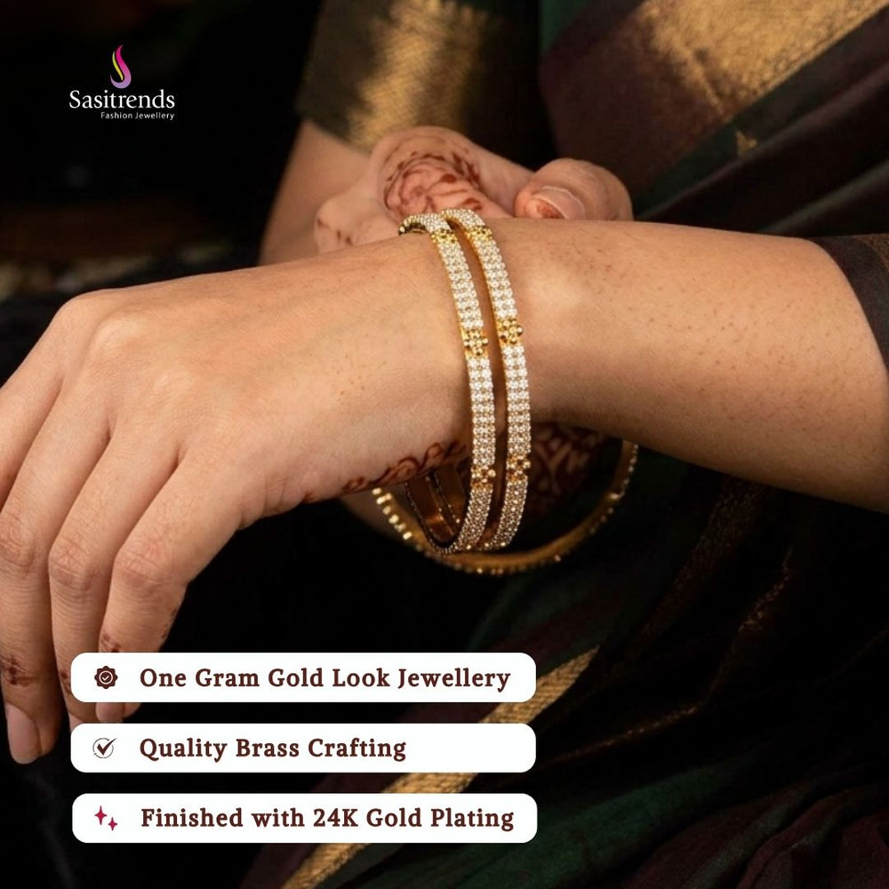 Guaranteed Micro gold plated para stone bangles model image - Sasitrends 