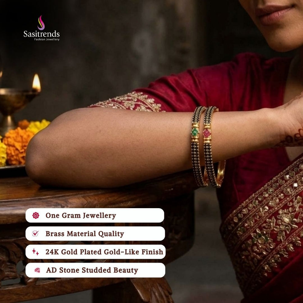 Guaranteed Micro gold plated AD stone bangles model image - Sasitrends