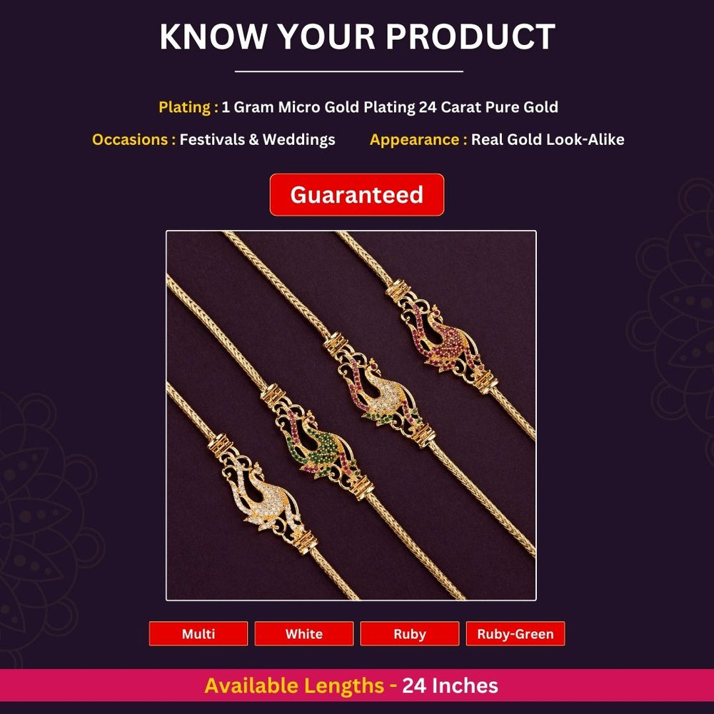 Micro gold plated Mugappu Chain Measurement Image -Sasitrends
