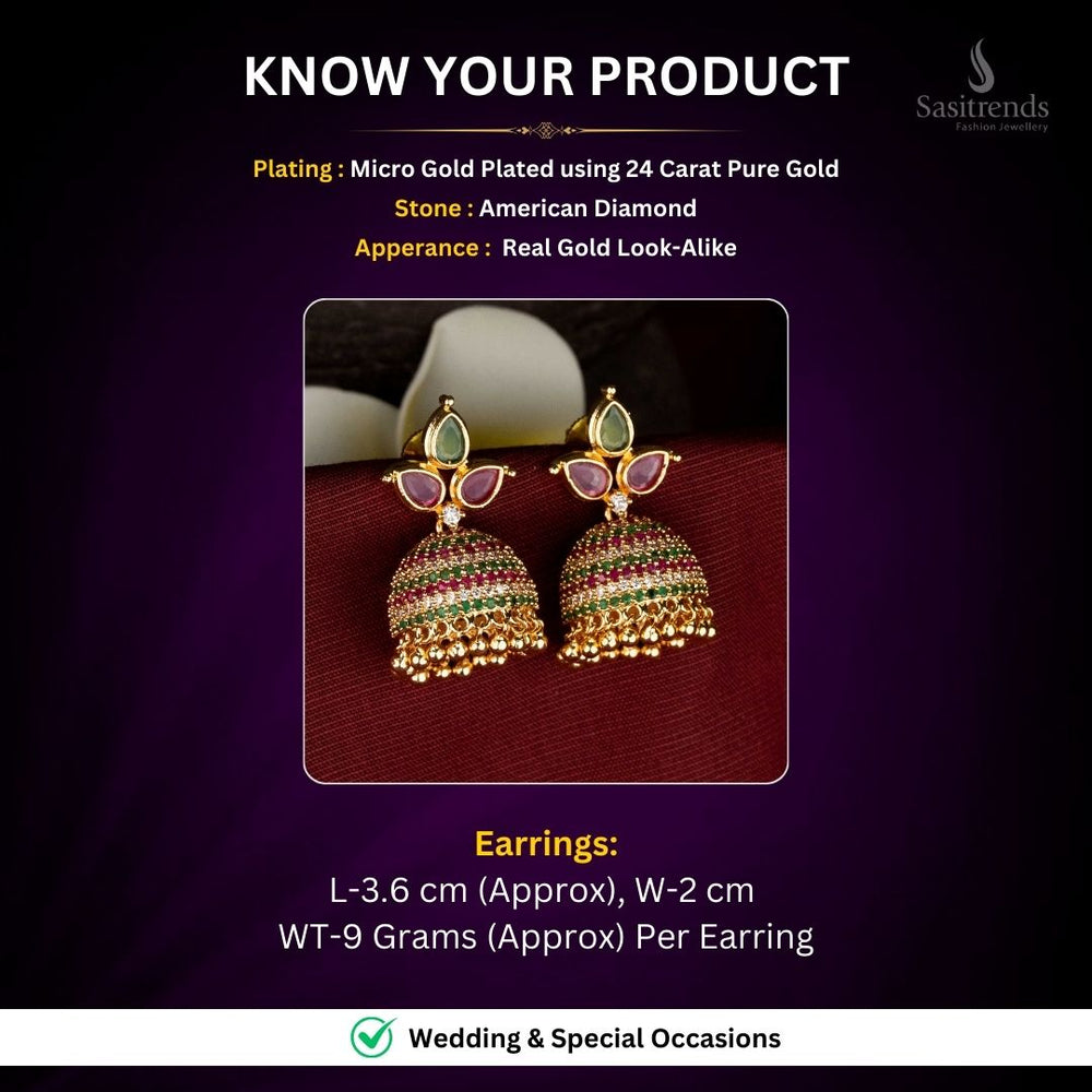 Micro gold plated earrings measurement image - Sasitrends