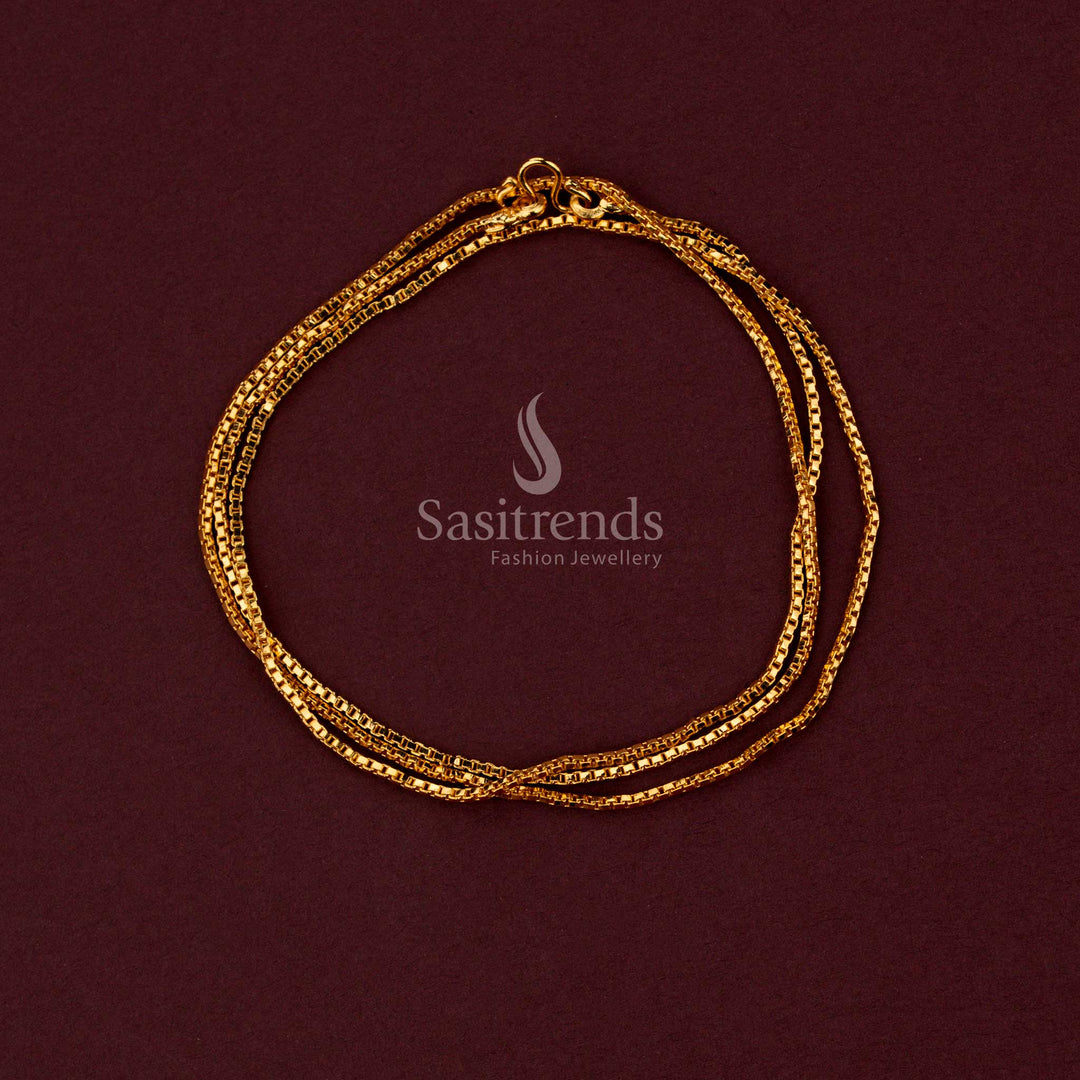 Grand festive wear micro gold plated neck chain featuring refined link motifs and premium traditional design - Sasitrends.