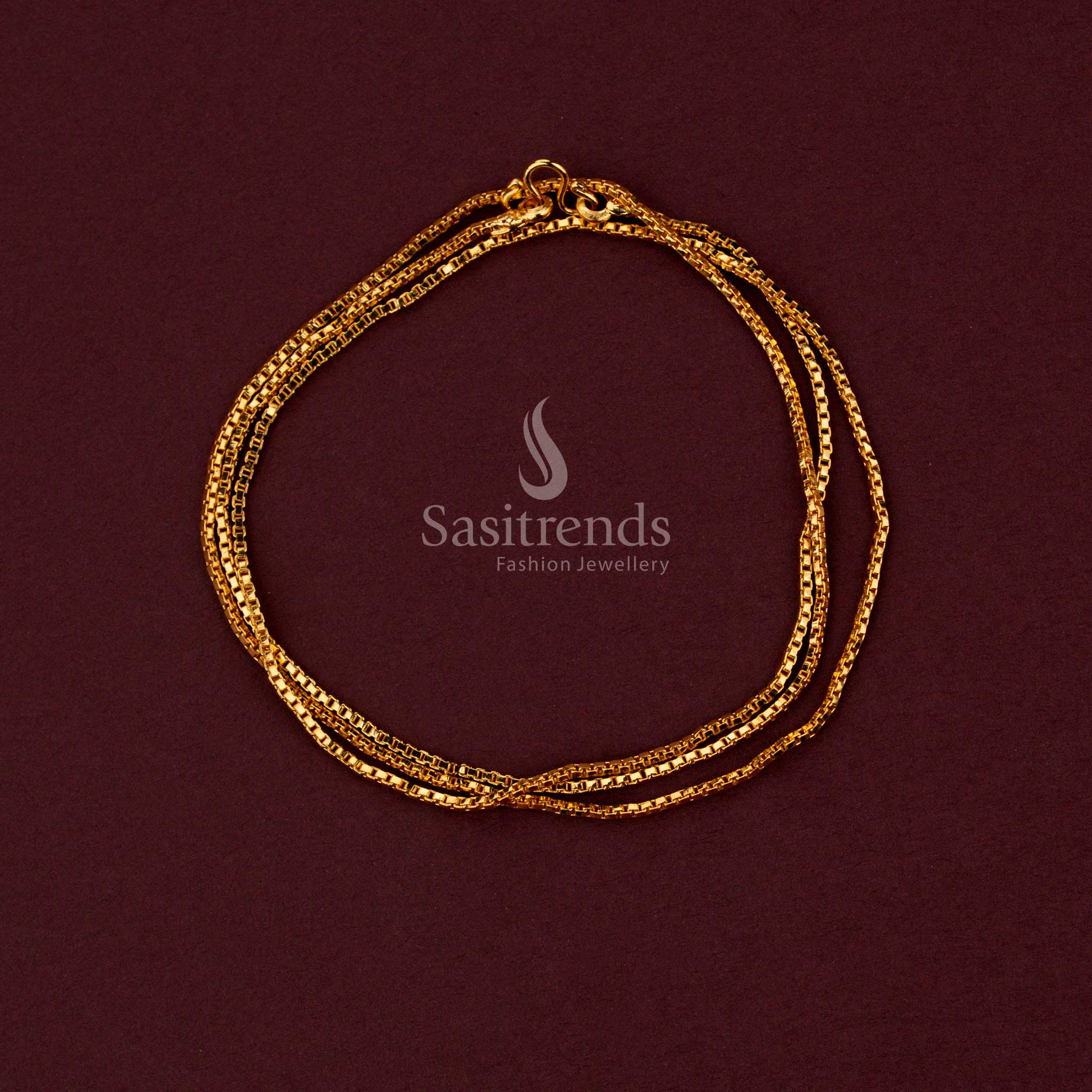 Grand festive wear micro gold plated neck chain featuring refined link motifs and premium traditional design - Sasitrends.