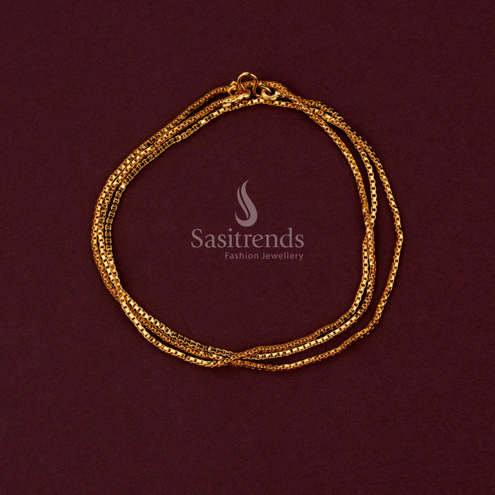 Grand festive wear micro gold plated neck chain featuring refined link motifs and premium traditional design - Sasitrends.