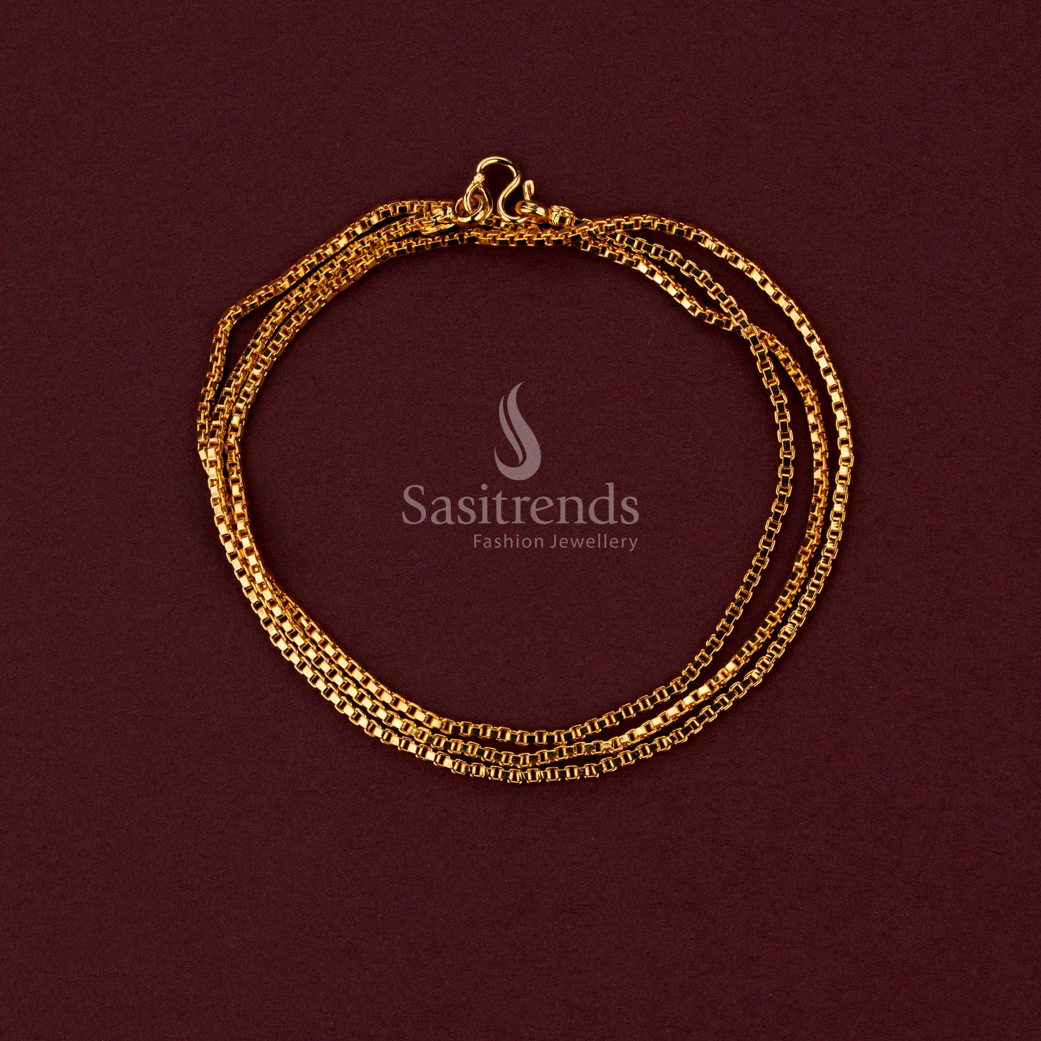 Grand festive wear micro gold plated neck chain featuring refined link motifs and premium traditional design - Sasitrends.