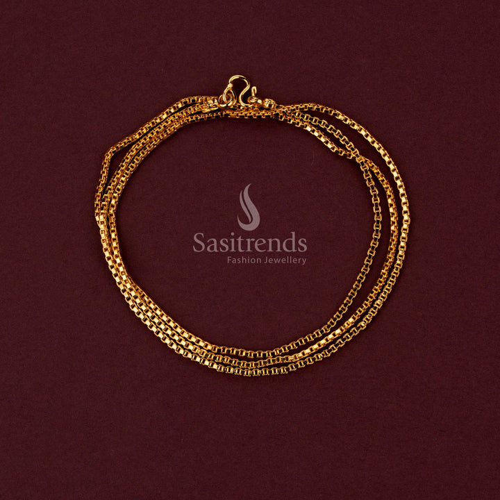 Grand festive wear micro gold plated neck chain featuring refined link motifs and premium traditional design - Sasitrends.