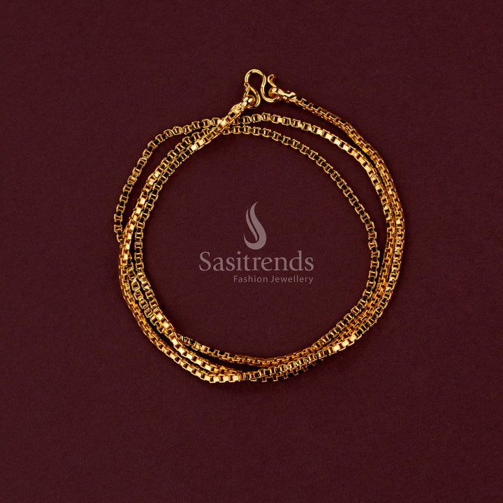 Traditional designer chain showcasing intricate craftsmanship with luxurious micro gold plated finishing for special occasions - Sasitrends.