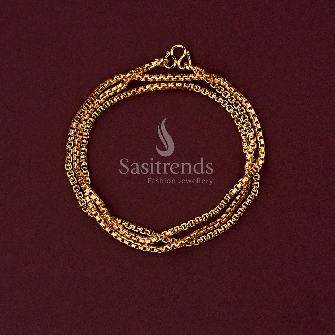 Grand festive wear micro gold plated neck chain featuring refined cut-finish motifs and premium traditional design - Sasitrends.