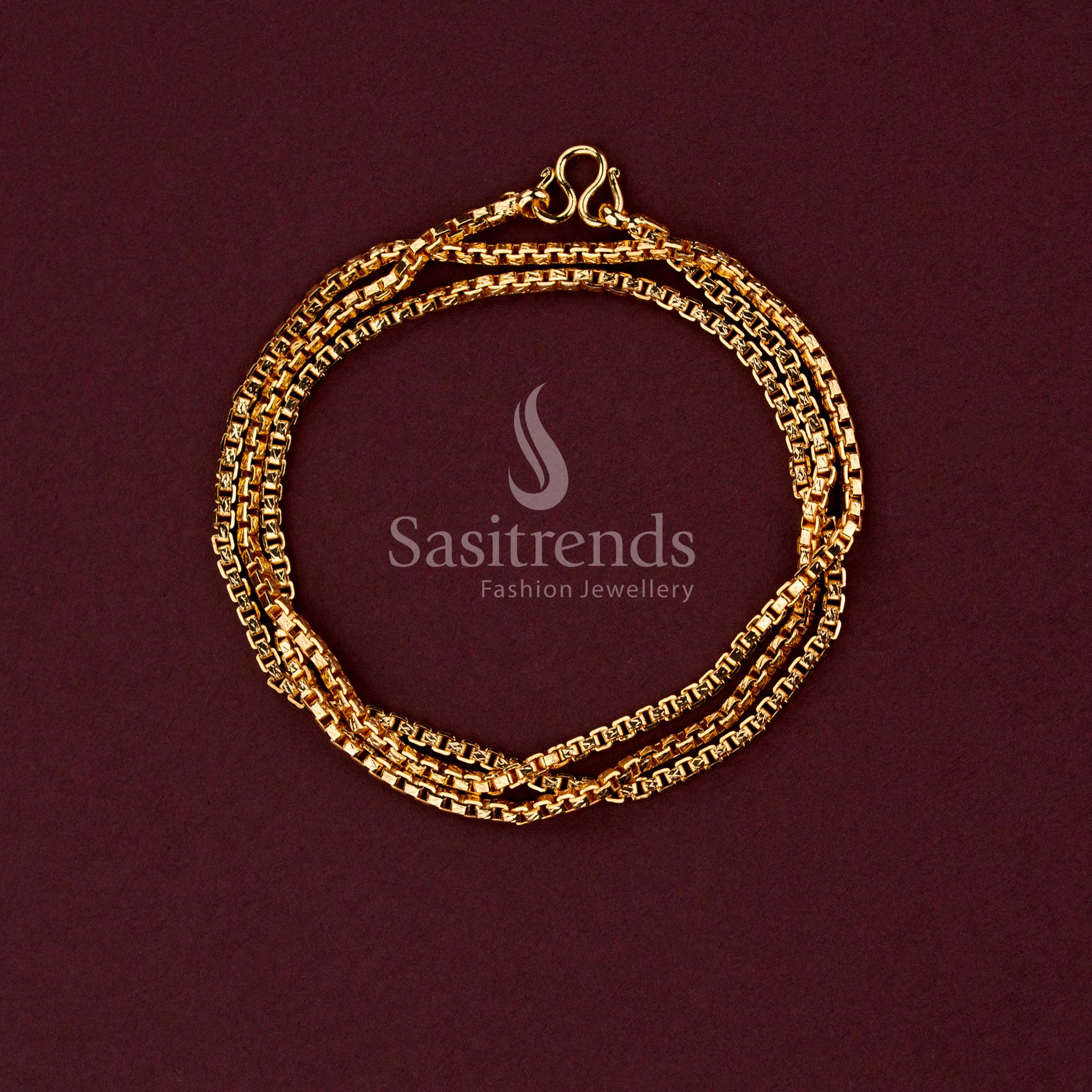 Grand festive wear micro gold plated neck chain featuring refined cut-finish motifs and premium traditional design - Sasitrends.