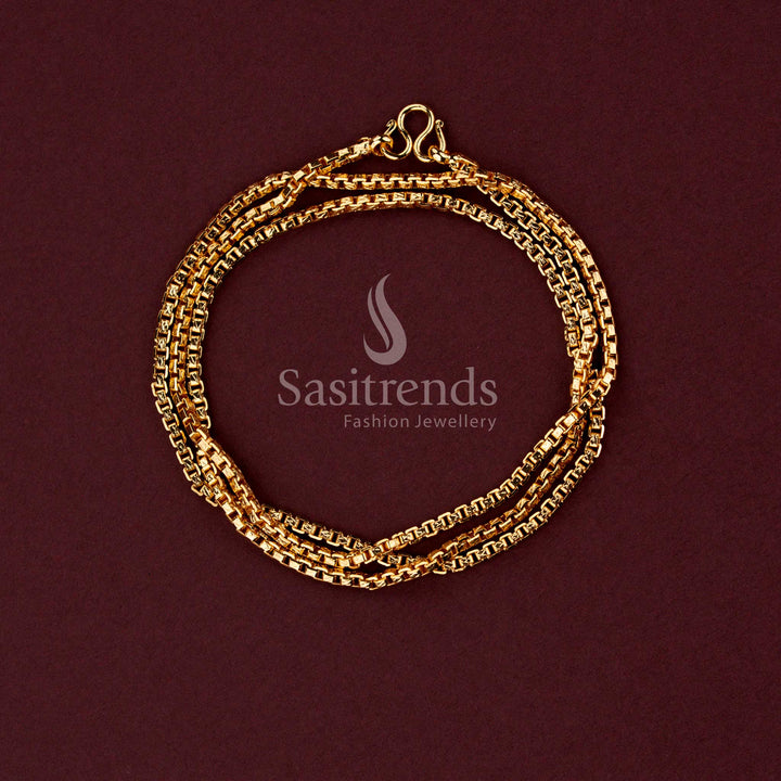Grand festive wear micro gold plated neck chain featuring refined cut-finish motifs and premium traditional design - Sasitrends.