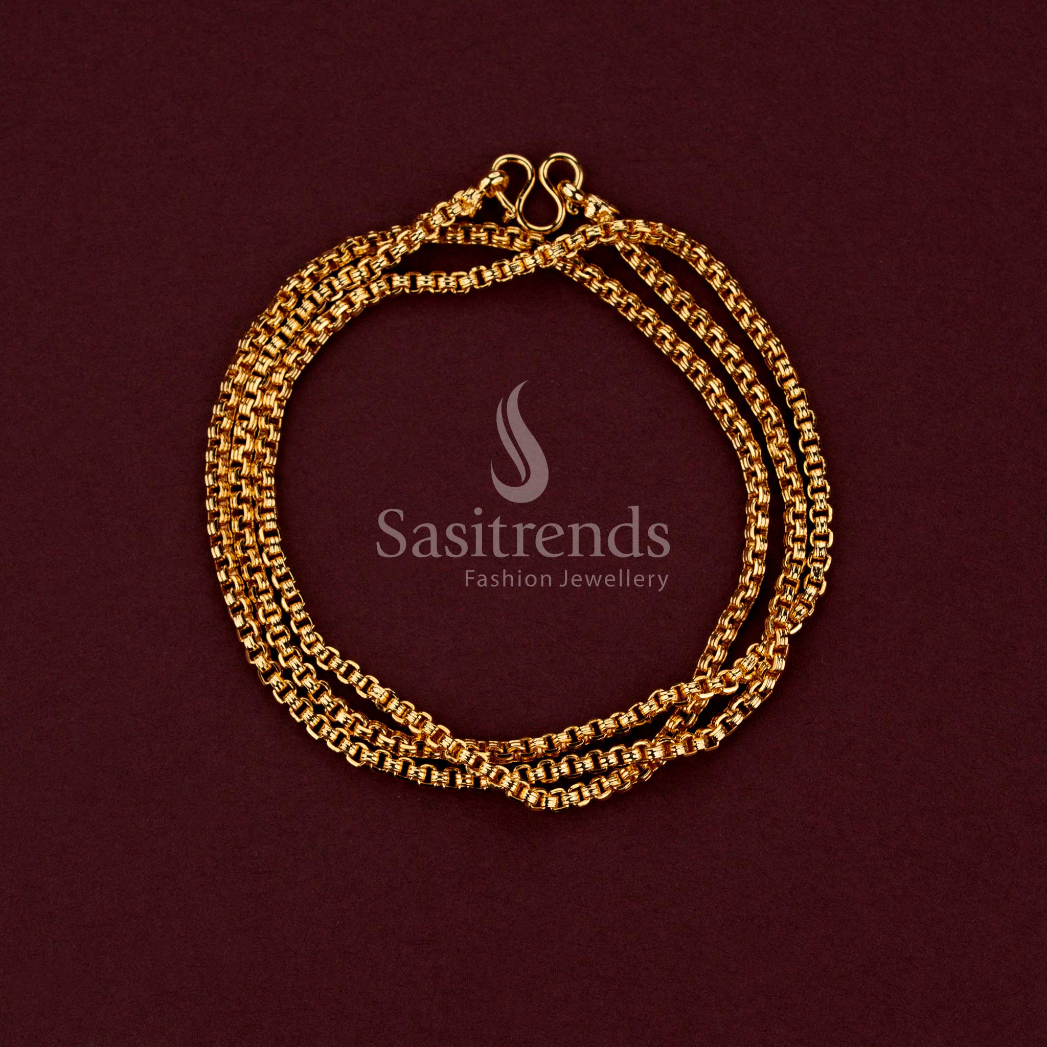 Grand festive wear micro gold plated neck chain featuring refined cut-finish motifs and premium traditional design - Sasitrends.