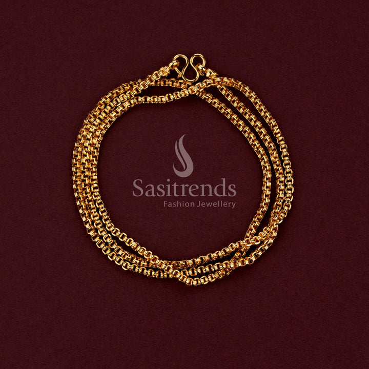 Grand festive wear micro gold plated neck chain featuring refined cut-finish motifs and premium traditional design - Sasitrends.
