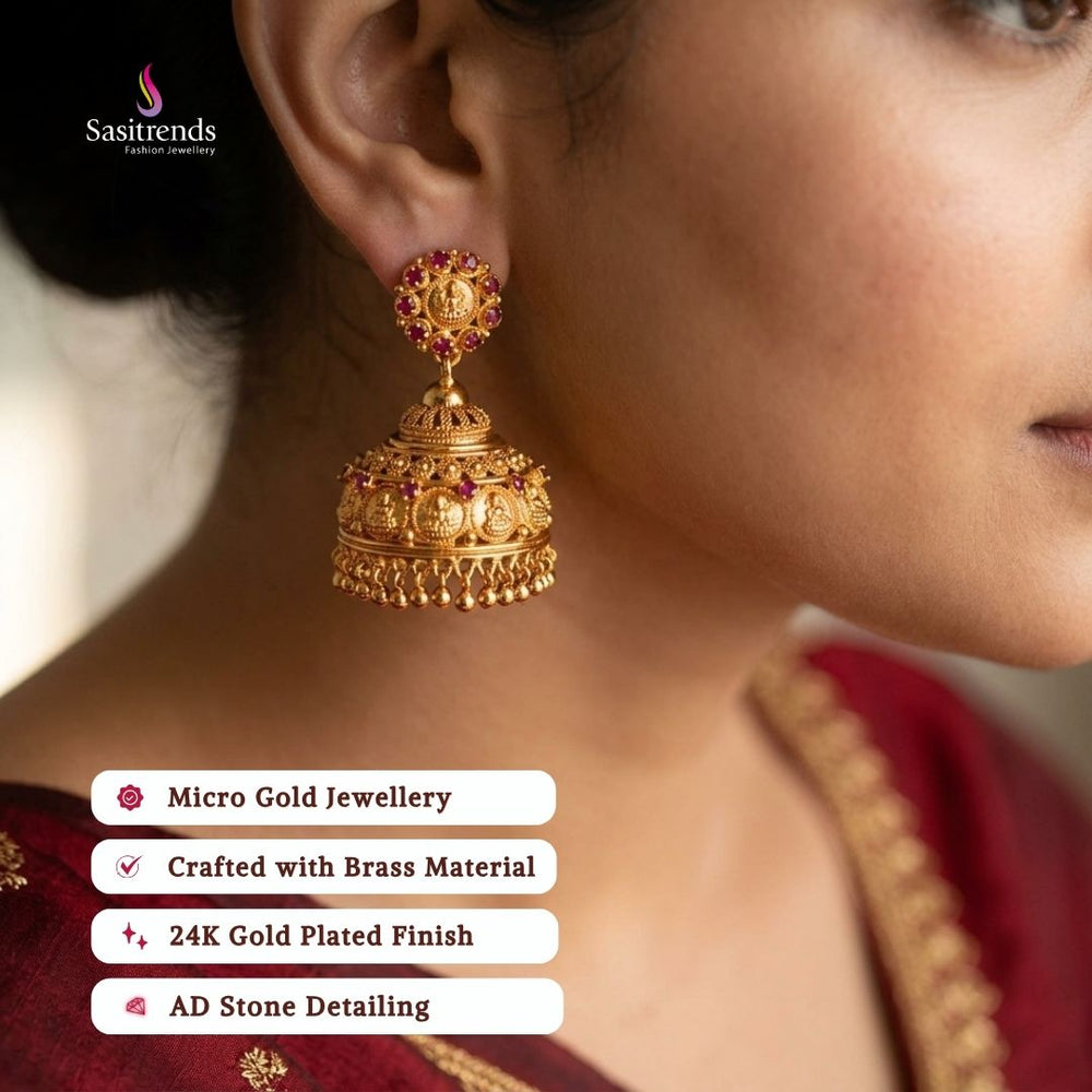 Micro gold plated jhumka model image - Sasitrends