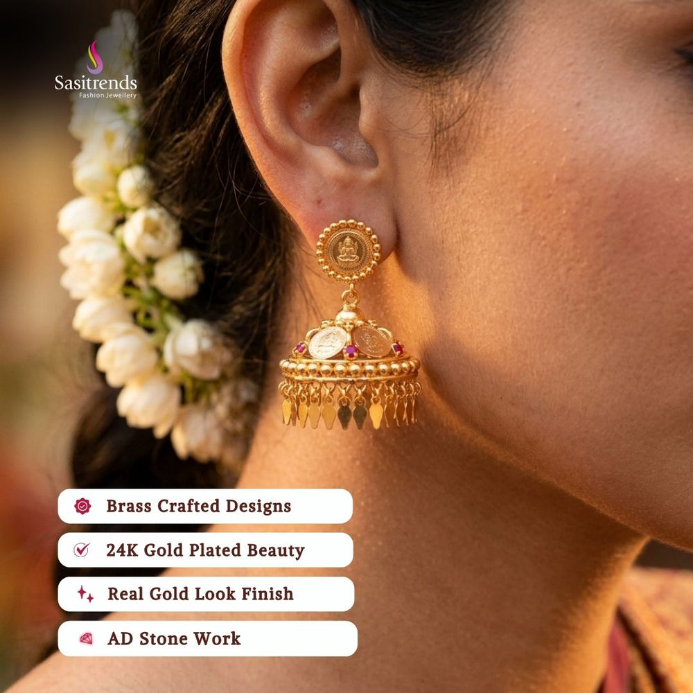 Micro gold plated jhumka model image - Sasitrends