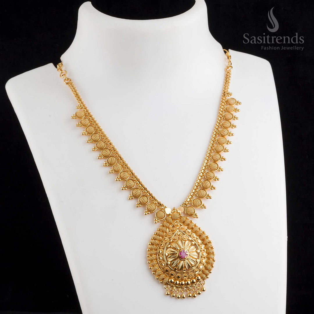 Traditional Micro Gold Plated pendant necklace - sasitrends