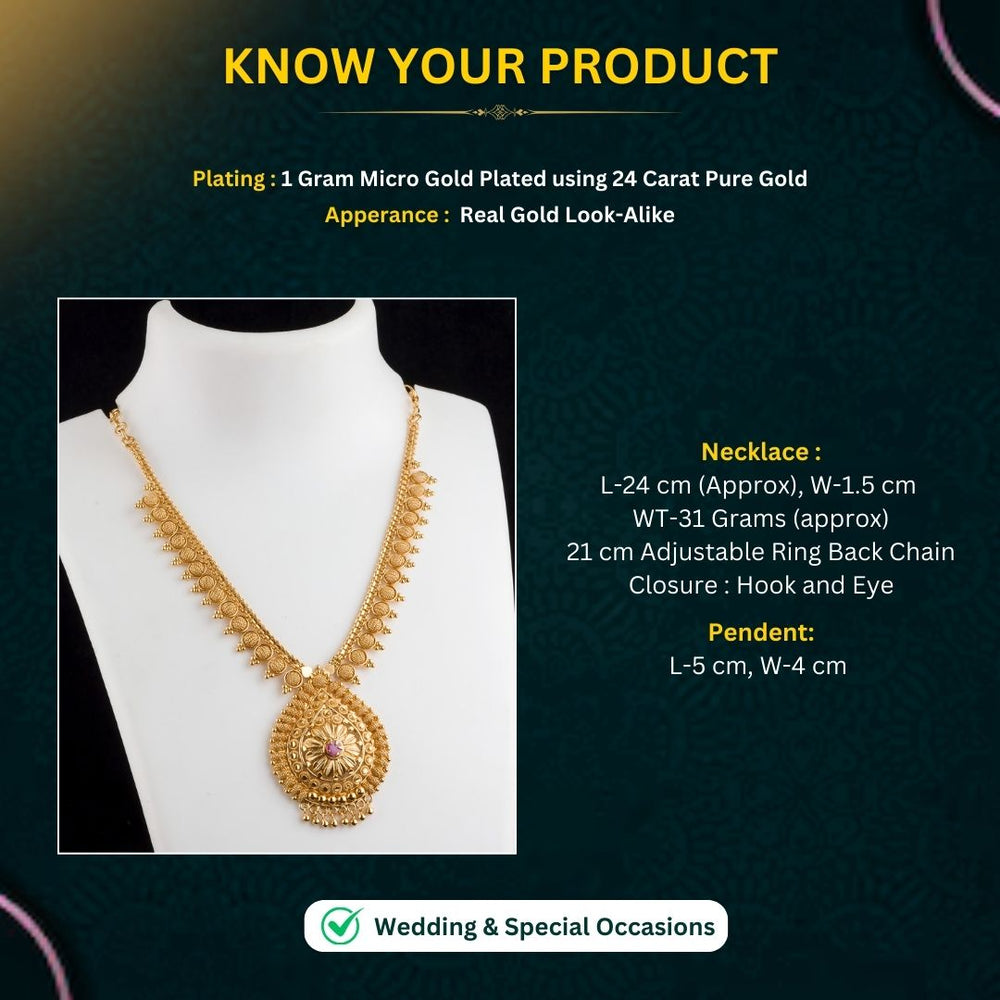 Micro Gold Plated Necklace Measurement Image - Sasitrends