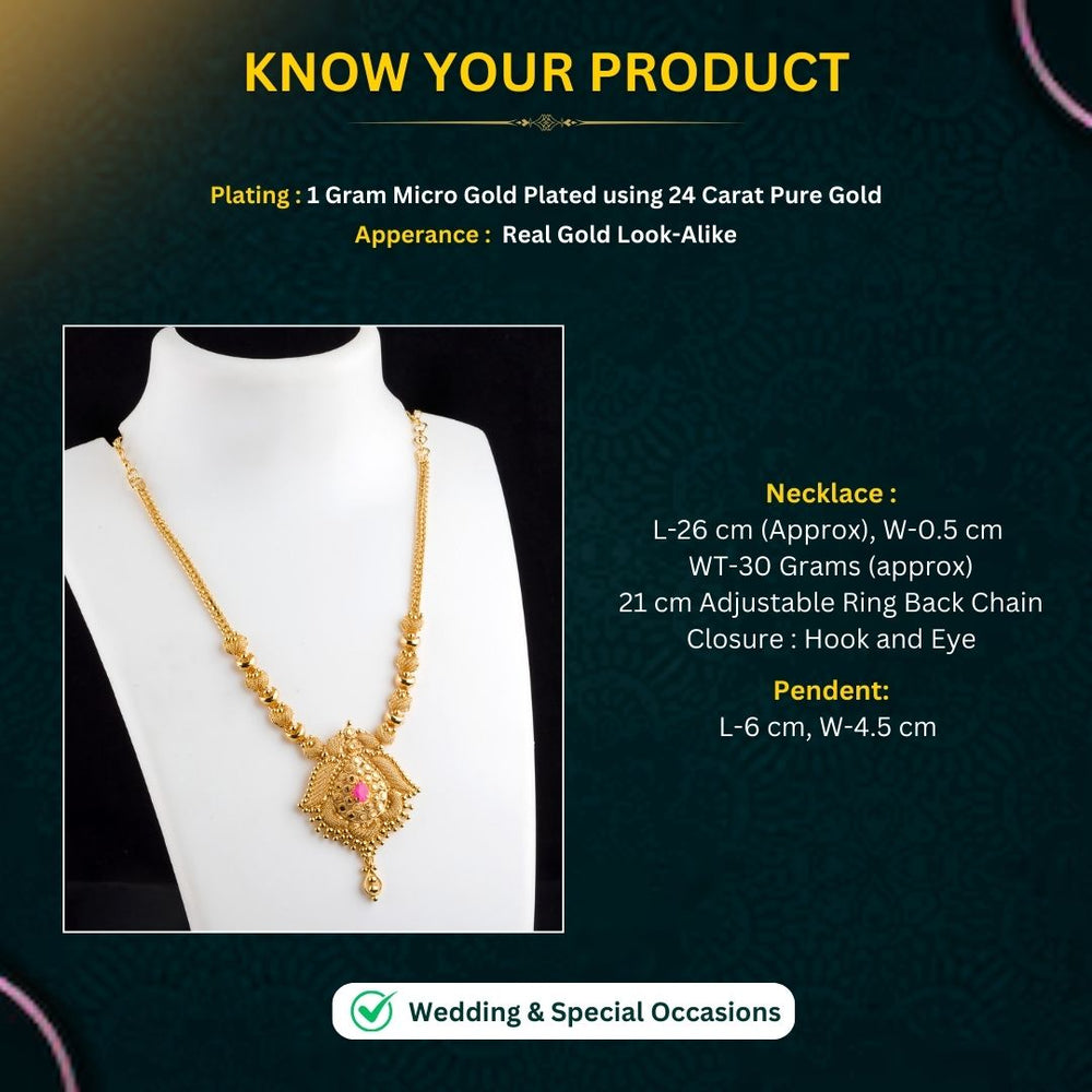Micro Gold Plated Necklace Measurement Image - Sasitrends