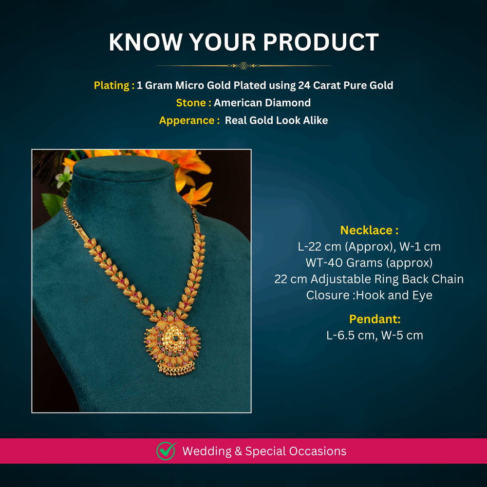 Micro Gold Plated Necklace measurement image - Sasitrends