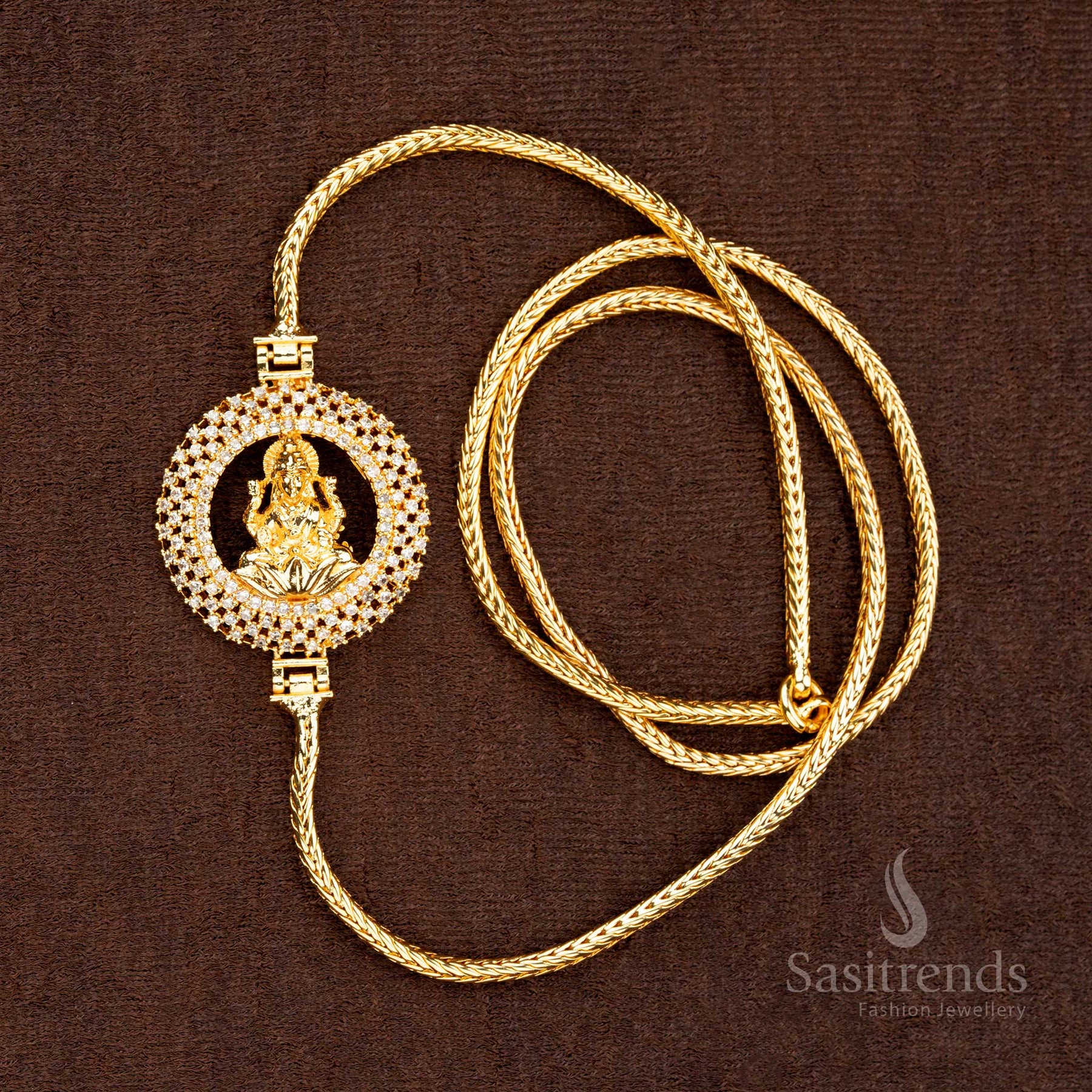 Micro Gold Plated Lakshmi Mugappu Chain – Look Like Real Gold