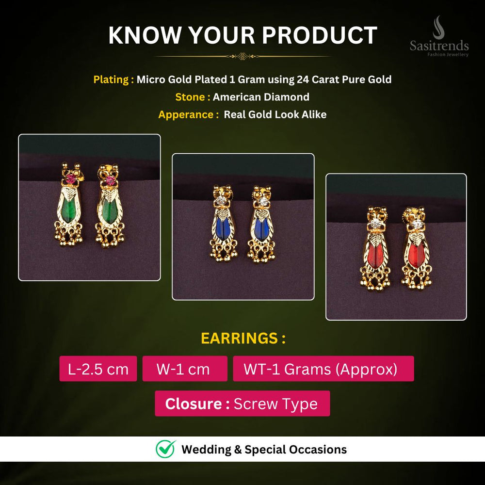 Micro Gold plated Earrings Measurement Image - Sasitrends
