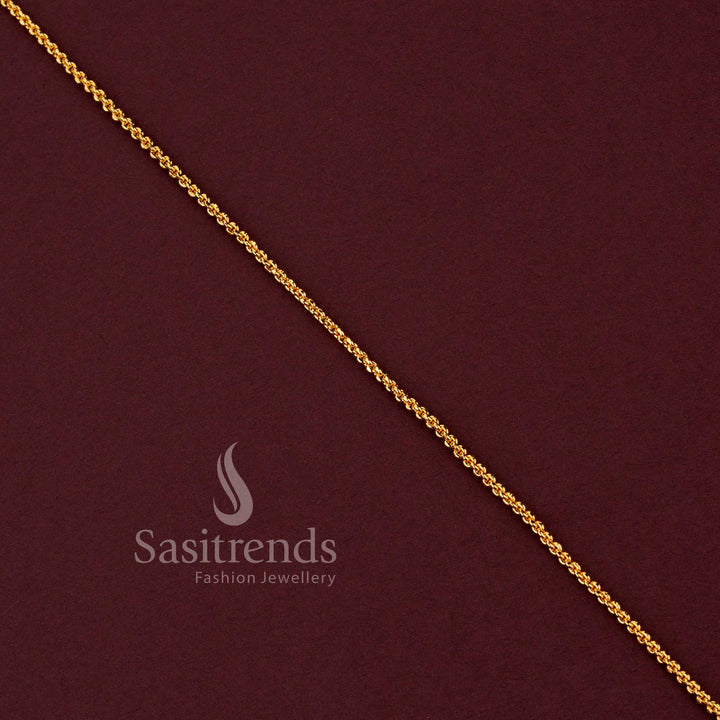 Micro gold plated interlocking rope link neck chain guaranteed to look like real gold - Sasitrends.
