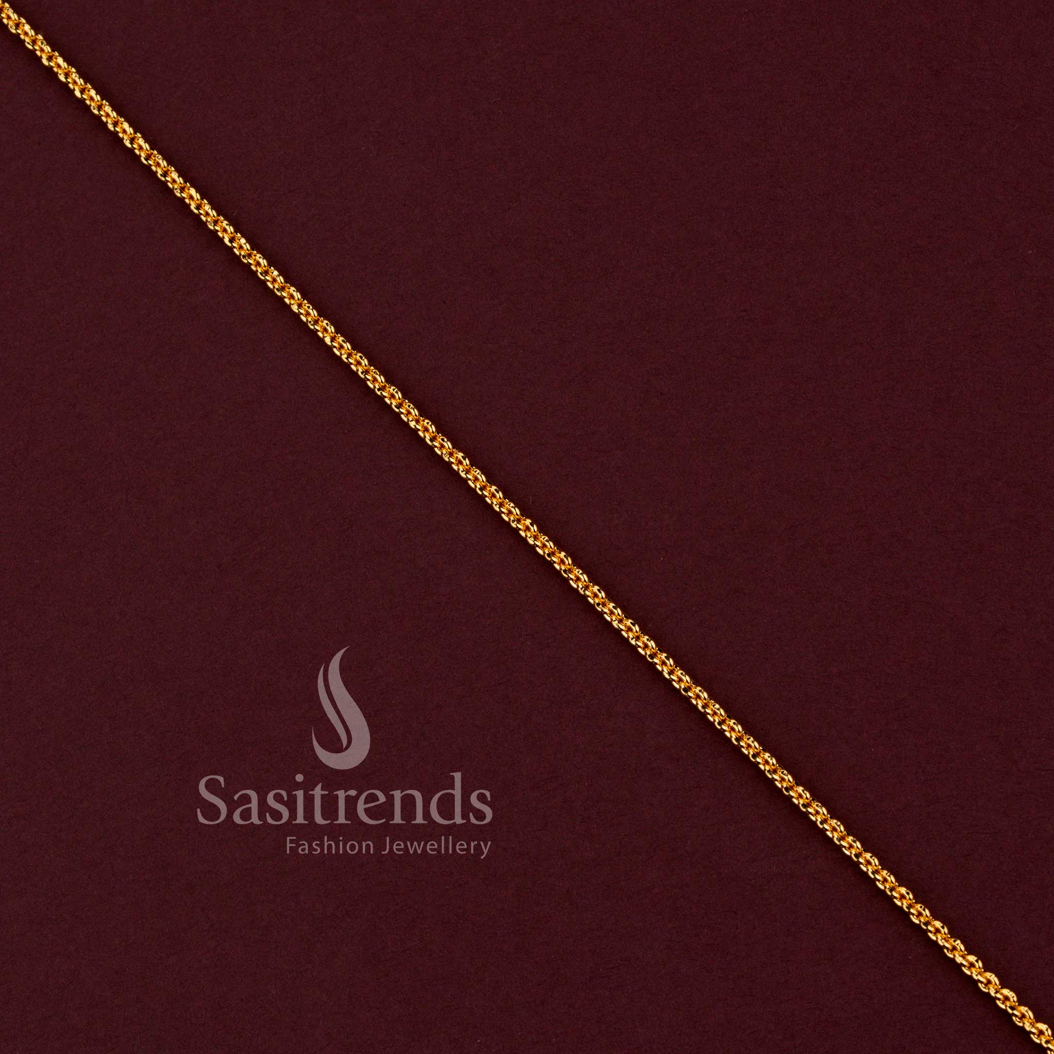 Micro gold plated interlocking rope link neck chain guaranteed to look like real gold - Sasitrends.