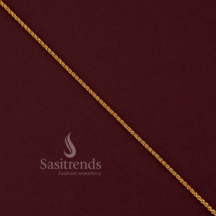 Micro gold plated interlocking rope link neck chain guaranteed to look like real gold - Sasitrends.