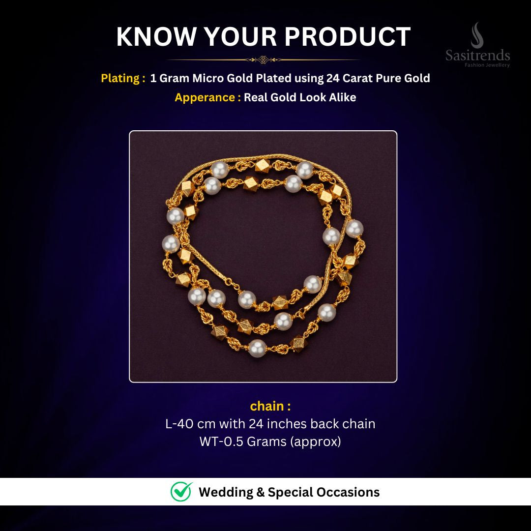 Micro gold plated chain measurement image - Sasitrends