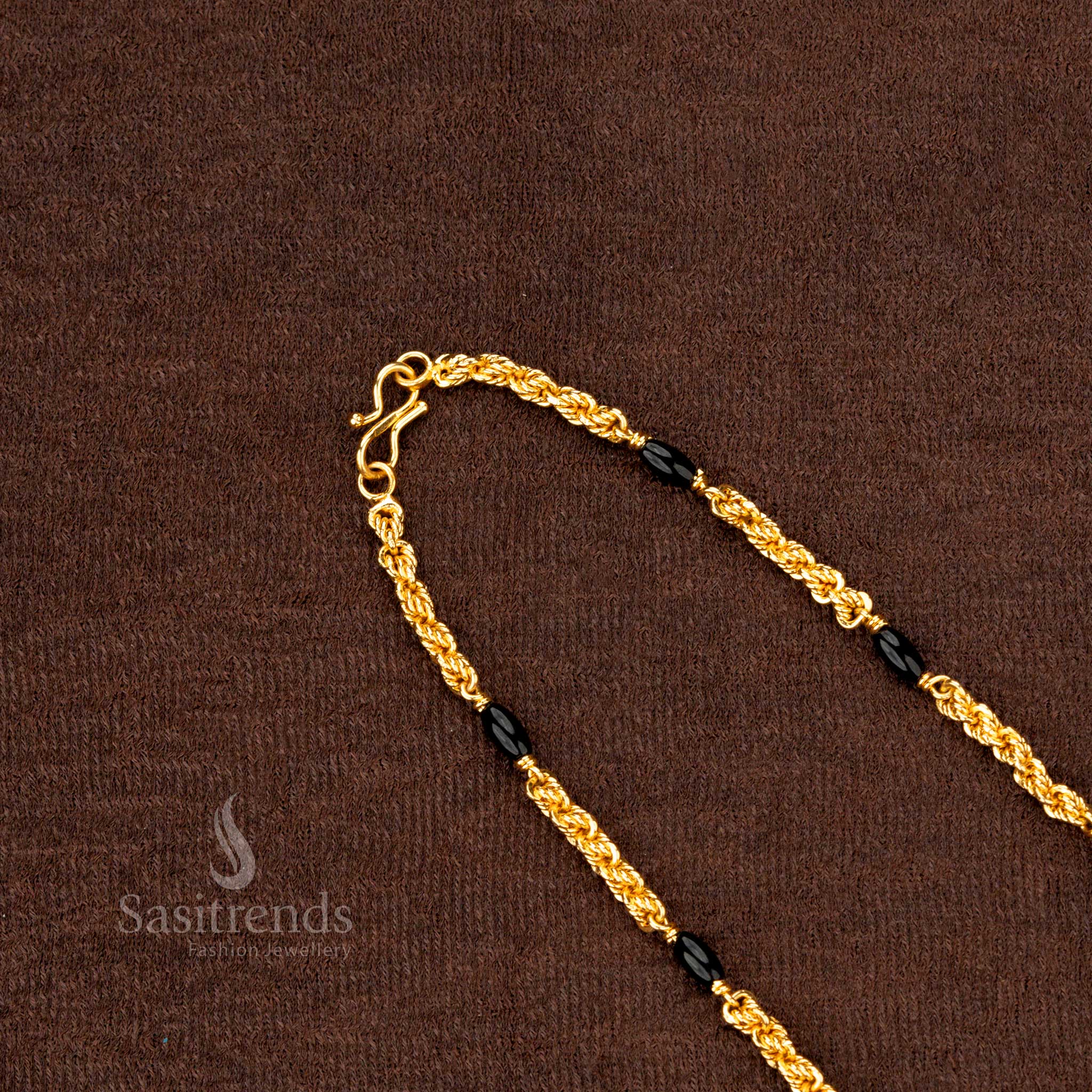 Exquisite Micro Gold Plated Traditional Chain with Twisted Beads – Sasitrends