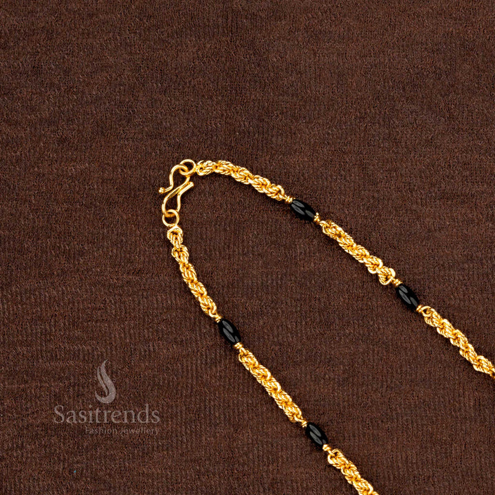 Exquisite Micro Gold Plated Traditional Chain with Twisted Beads – Sasitrends