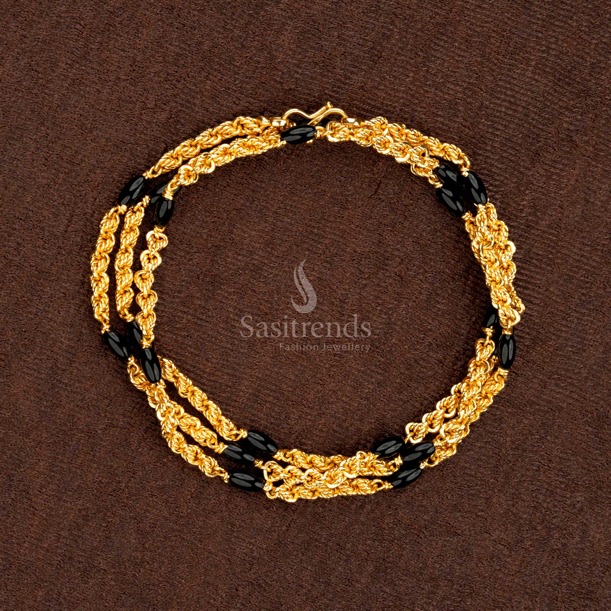 Stunning Micro Gold Plated Beads Chain for Temple and Saree Wear – Sasitrends