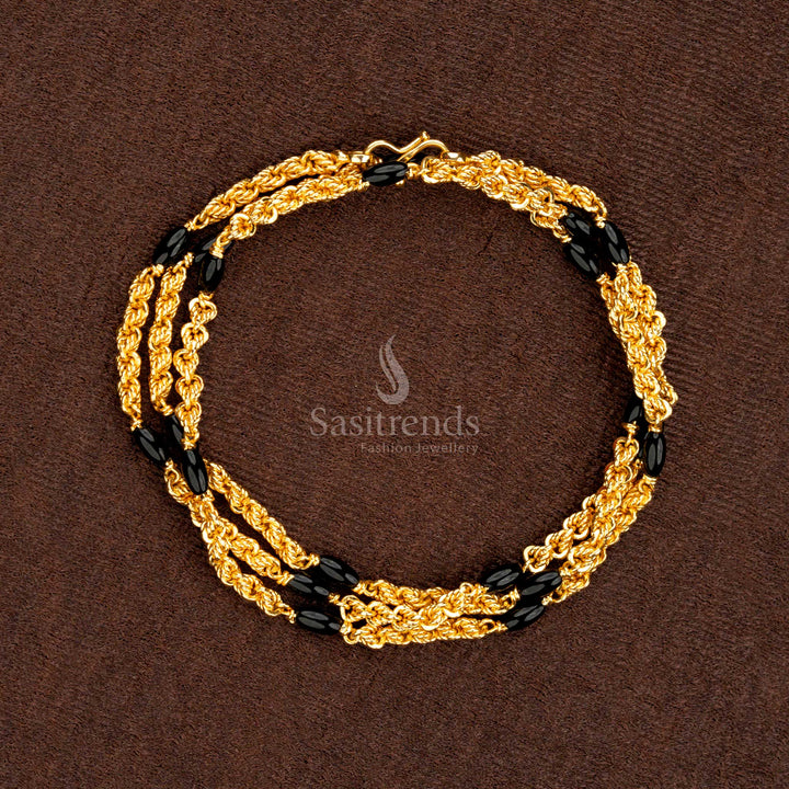 Stunning Micro Gold Plated Beads Chain for Temple and Saree Wear – Sasitrends