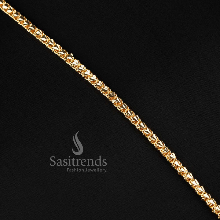 Guaranteed 24 carat look gold plated traditional long pendant necklace ensemble for grand silk sarees.