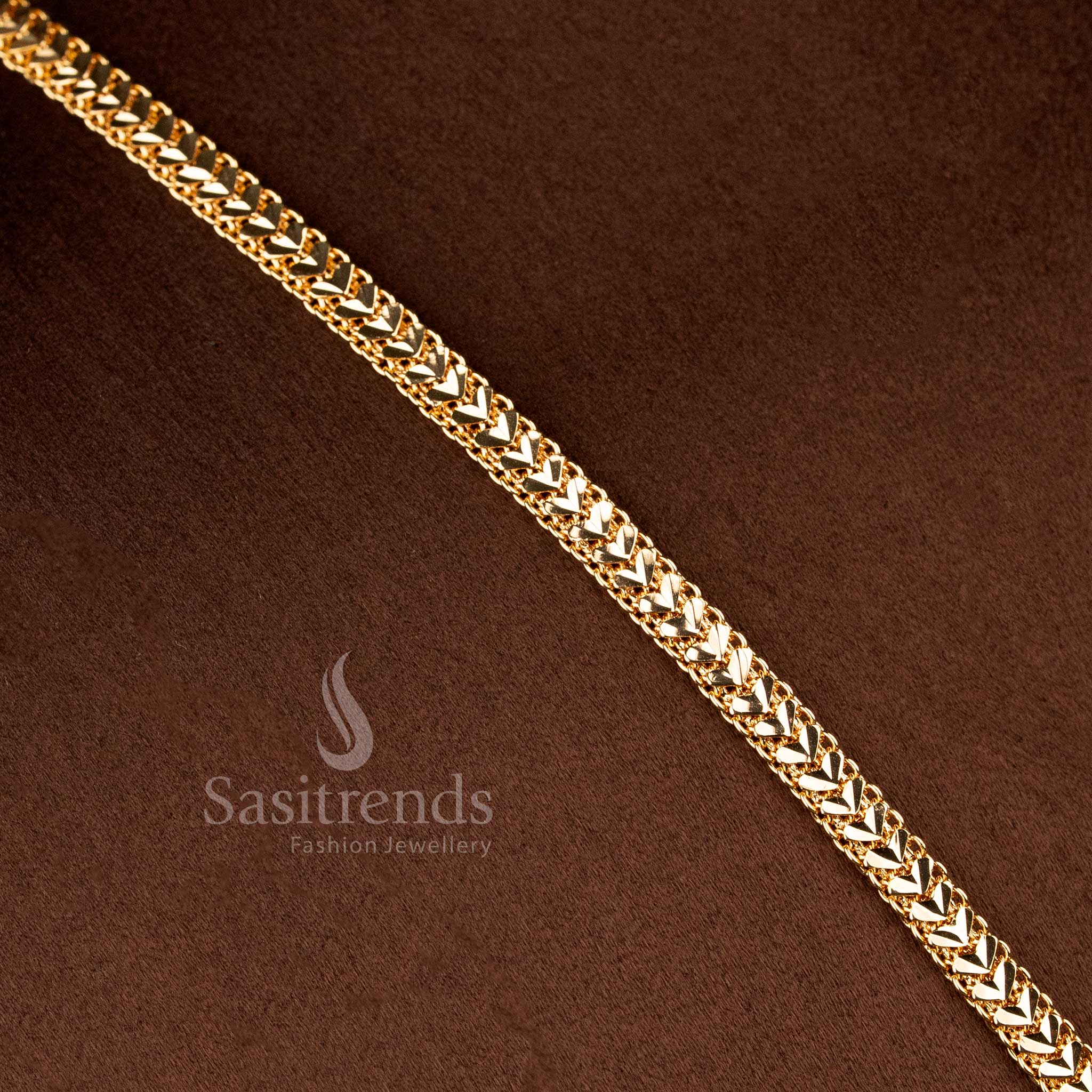 One Gram 24K Impon Micro Gold Plated Dual Peacock Diamond Long Pendant Haram Necklace - Sasitrends