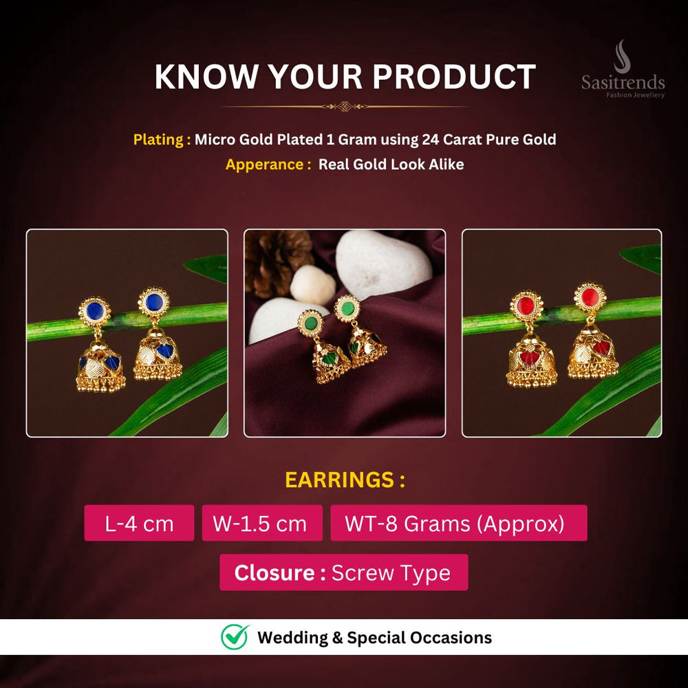 Micro Gold plated Earrings Measurement Image - Sasitrends