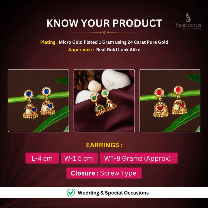 Micro Gold plated Earrings Measurement Image - Sasitrends