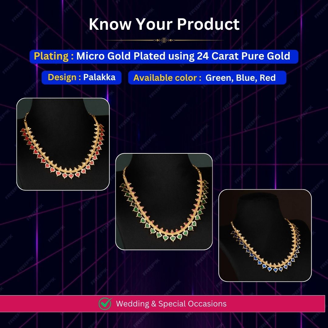Micro gold plated palakka measurement image - Sasitrends