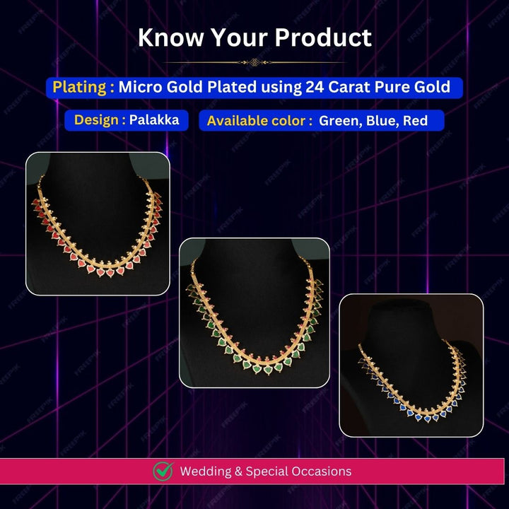 Micro gold plated palakka measurement image - Sasitrends