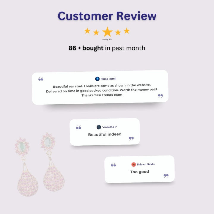 Customer review image showcasing a micro gold plated earrings from Sasitrends