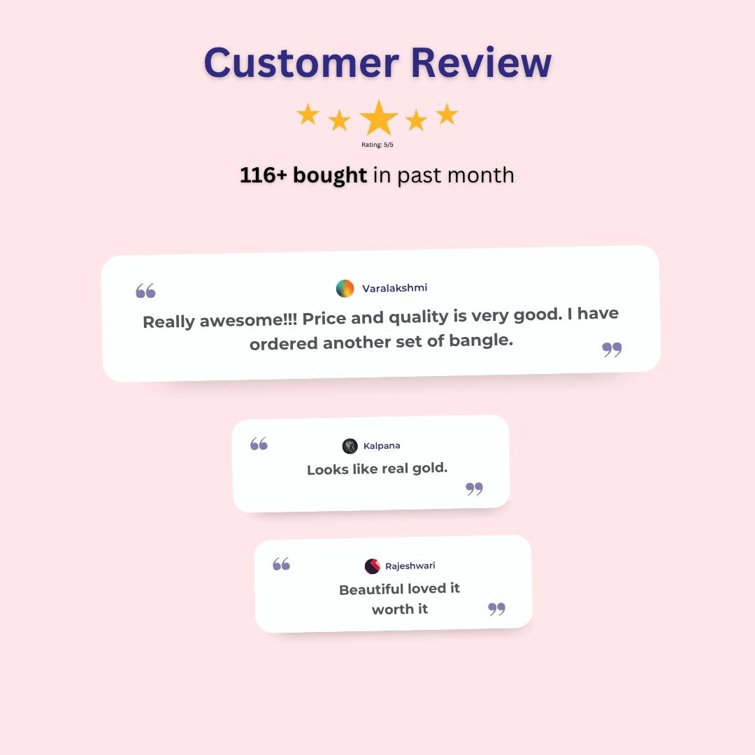 Guaranteed Micro gold plated AD stone bangles customer review image - Sasitrends