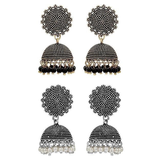 Traditional Oxidised German Silver Jhumka Earrings Sasitrends Online Shopping