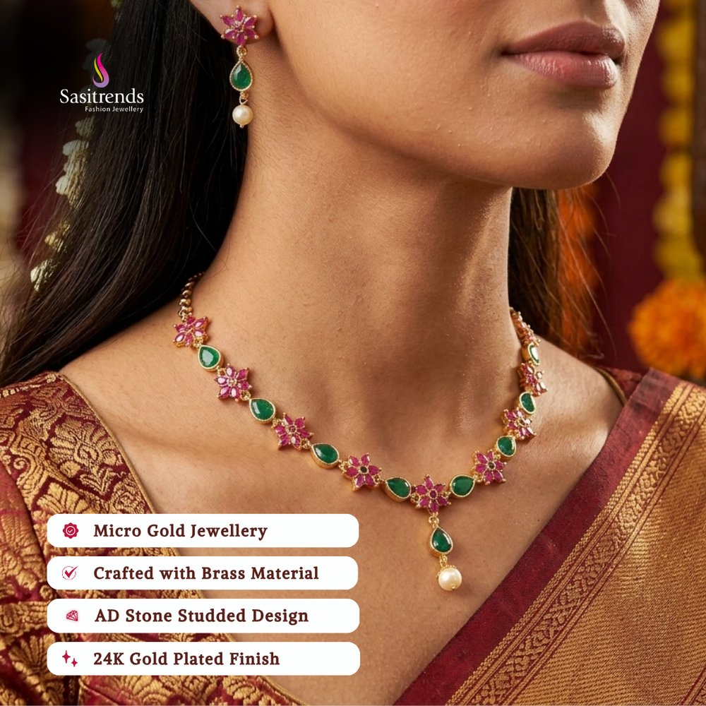 Micro gold plated necklace model image - Sasitrends