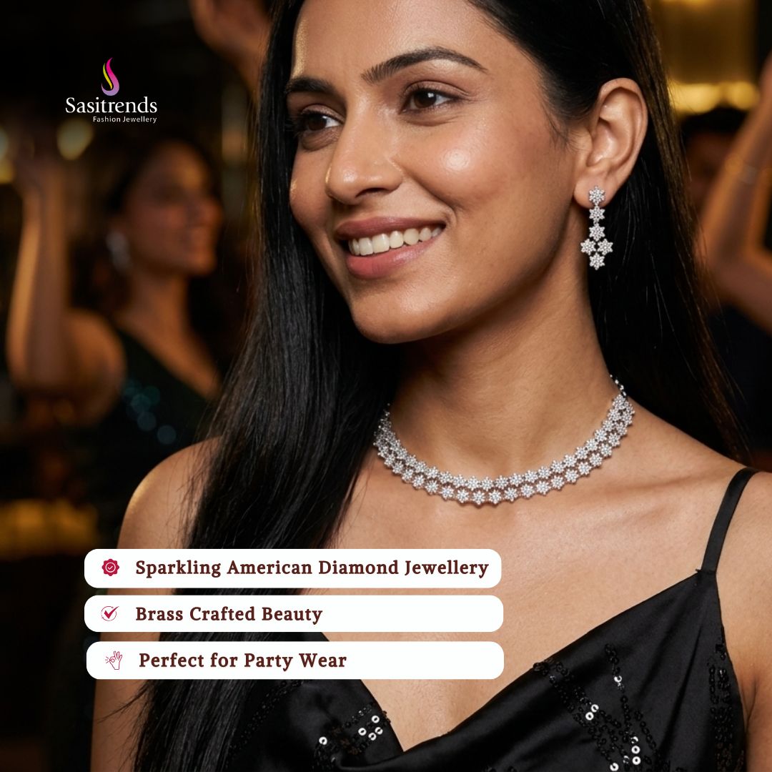 Oxidised jewellery set model image - Sasitrends