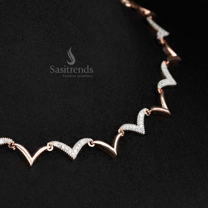 Partywear Necklace Set with American Diamond Stones - Sasitrends