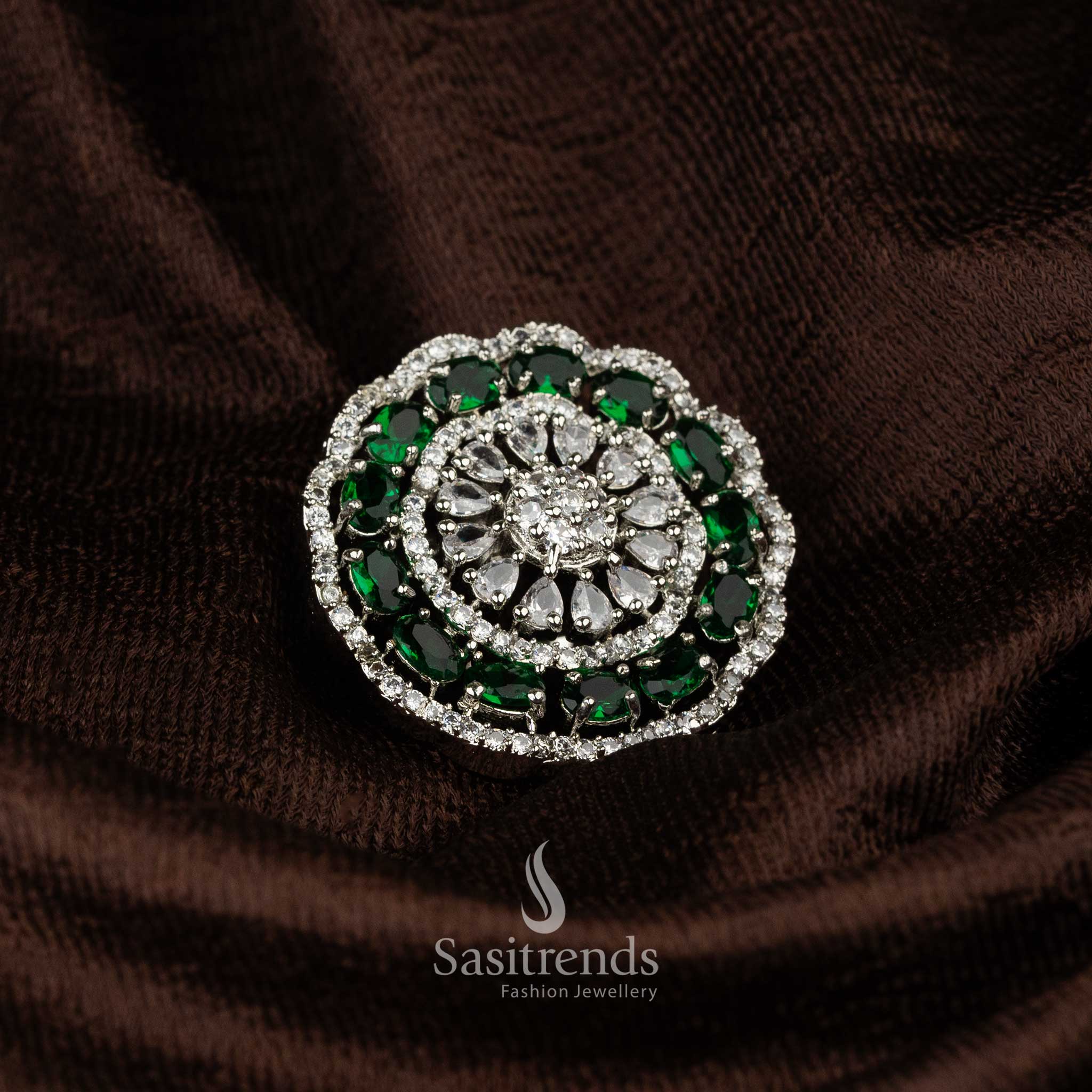 Sparkling mandala floral diamond ring for festive and special occasions - Sasitrends