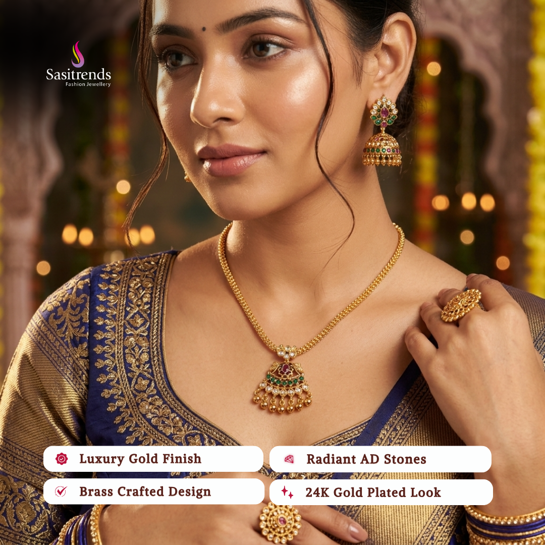 Micro gold plated necklace model image - Sasitrends