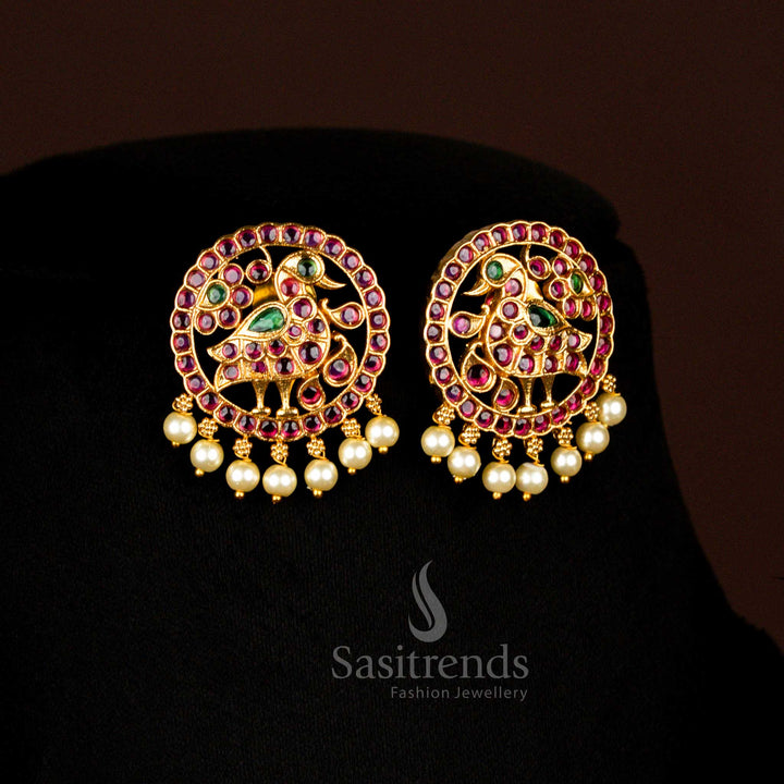High quality swan design bridal necklace set with earrings for wedding wear Sasitrends